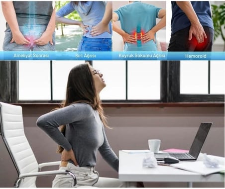 Ortopedik Oturma Simidi – Hemoroid, Basur ve Kıl Dönmesi İçin Destekleyici Minder | Ev, Ofis ve Araç Kullanımına Uygun Ergonomik Yastık