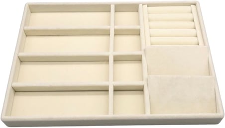 Helsinki Model Süet Kaplama Krem Renk 24/34 Cm Takı Sergileme Standı