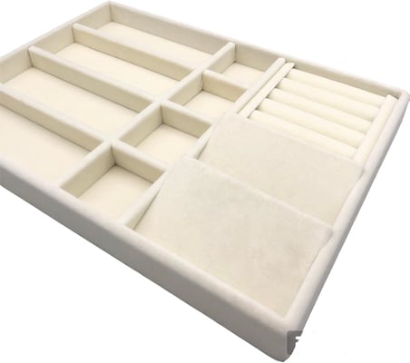 Helsinki Model Süet Kaplama Krem Renk 24/34 Cm Takı Sergileme Standı