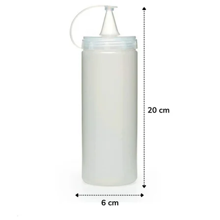 Şeffaf Kapaklı Sızdırmaz Yağlık Sosluk Şişesi Plastik Yağdanlık 400 ml. AP-9028 (2)