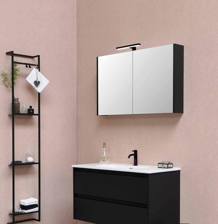 Meriç Dekoratif Led Banyo Aplik 30cm Siyah (6500K Beyaz Işık, 30 cm)