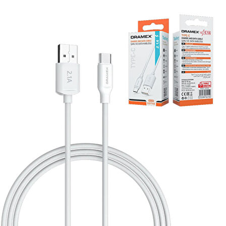 DRAMEX D21TK Data Şarj Kablosu Type-C 1 Metre