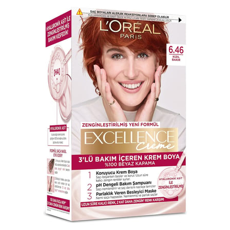 4 Adet Excellence Creme Saç Boyası 6.46 Kızıl Bakır 192 Ml