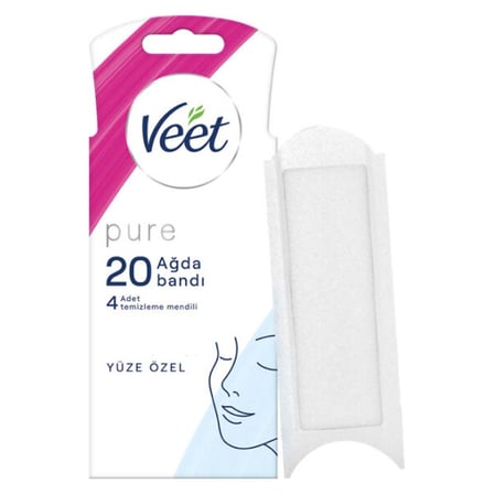 2 Adet Veet Pure Yüze Özel Hipoalerjenik Ağda Bandı 20li