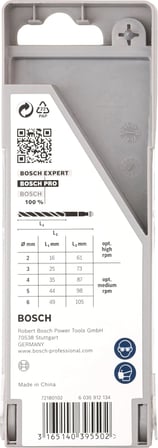 Professional Accessories Matkap ve Kırıcı Delici Uçları, Ahşap Matkap, Gri, 5 Adet