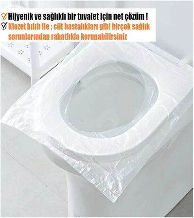 Şeffaf Klozet Kapak Kılıfı Naylon Klozet Kapak Örtüsü (50 ADET) TYCK5BL0CN172614563068320