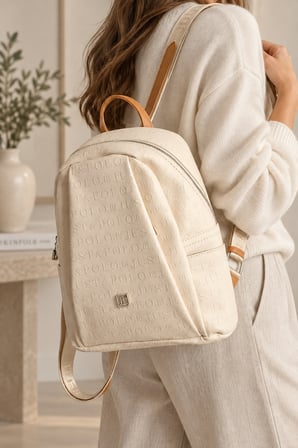 Krem Taba 4040 Orijinal Just Polo Kadin 9 Bolmeli Orta Boy Sirt Cantasi 31x29 Cm