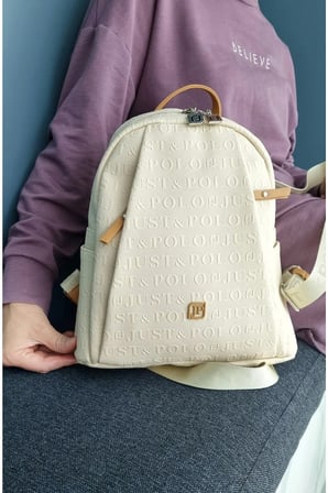 Krem Taba 4040 Orijinal Just Polo Kadin 9 Bolmeli Orta Boy Sirt Cantasi 31x29 Cm