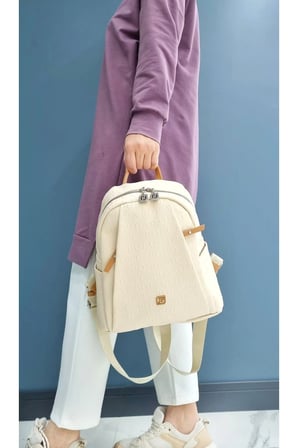 Krem Taba 4040 Orijinal Just Polo Kadin 9 Bolmeli Orta Boy Sirt Cantasi 31x29 Cm