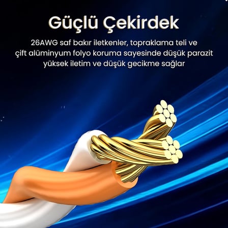 CAT7 10Gbps Gigabit 600Mhz FTP RJ45 Flat Ethernet Kablosu 10 Metre