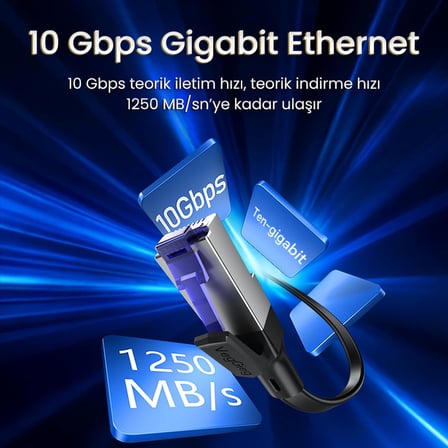 CAT7 10Gbps Gigabit 600Mhz FTP RJ45 Flat Ethernet Kablosu 10 Metre