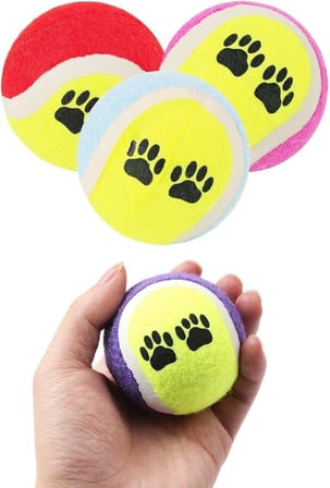 Jouis Dayanıklı Tenis Topu Köpek Eğitim Oyuncağı 3'lü Set - Eğlenceli Evcil Hayvan Yakalama ve Fırlatma Oyun Topu, Diş Sağlığı Destekleyici İnteraktif Köpek Topu