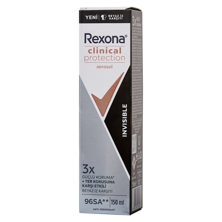 3 Adet Rexona Kadın Clinical Protection Invisible Spray Deodorant 150 Ml