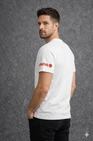 Modi Green Erkek TÜRKİYE Ay Yıldız Baskılı 10 Numara Forma Tişört Taraftar T-Shirt - Beyaz