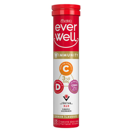 4 Adet Ülker Everwell C-D-Çinko-Aserola Efervesan Tablet 15'li 67.5 G