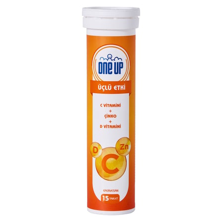 4 Adet One Up Üçlü Etki C Vitamini Çinko+D Vitamini 15'li