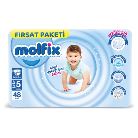 3 Adet Molfix Junior Çocuk Bezi 48'li