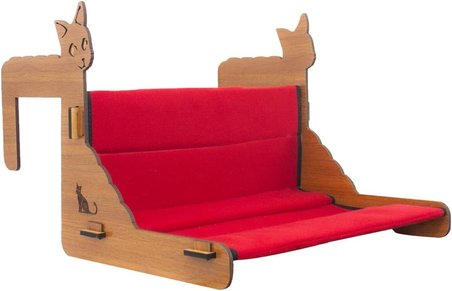 Petek Kalorifer Radyatöre Asılabilen Kedi Hamağı - Askılı Kedi Yatağı - Özel Tasarım Ahşap Kedi Evi - Demonte