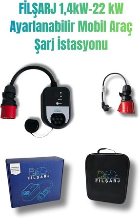 Fil Şarj 1,4kw - 22KW Ayarlanabilir Taşınabilir Elektrikli Araç Şarj Cihazı