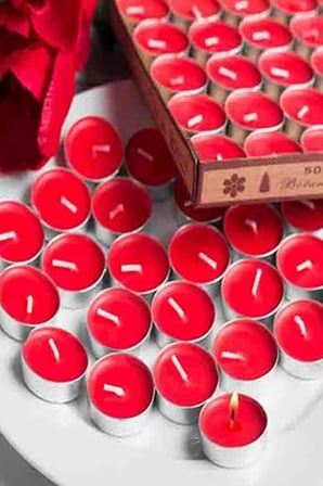 Nerox Kırmızı Yuvarlak 25’li Paket Süzen Tealight Mum 1410