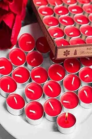 Nerox Kırmızı Yuvarlak 25’li Paket Süzen Tealight Mum 1410