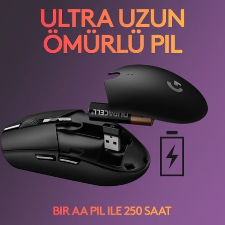 Logitech G G305 LIGHTSPEED 12.000 DPI Kablosuz Oyuncu Mouse - Siyah