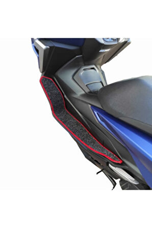 Motosiklet Aksesuar Koruyucu Paspas Max Pro 125cc Uyumlu Kırmızı Kenar Overlok