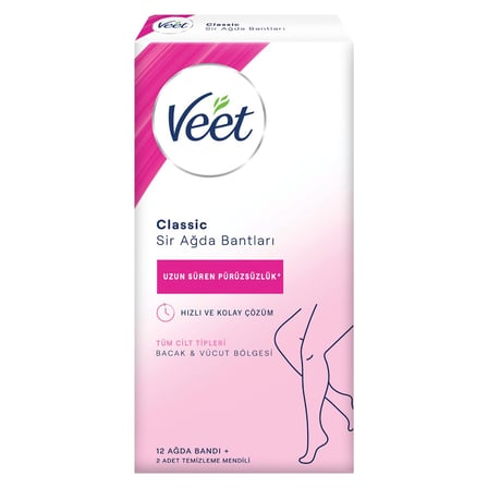 3 Adet Veet Classic Ağda Bandı 12'li
