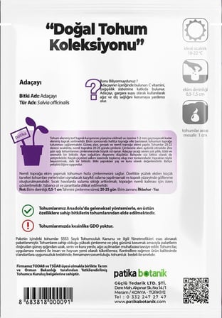 50 Adet Adaçayı (Salvia Officinalis) Çiçek Tohumu