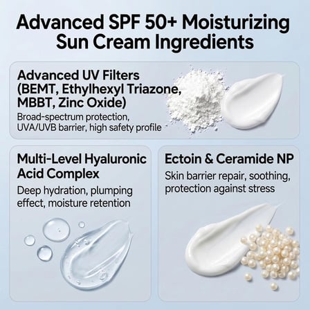 Maruderm Nemlendirici Yüz Güneş Kremi SPF 50+ PA++++ – Yeni Nesil Kore Filtreli, Ectoin &amp; Seramid İçerikli Nemlendirici Güneş Koruyucu 50 ML