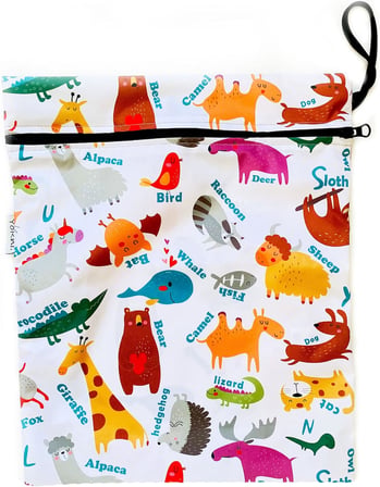 Zoo 30X36Cm Su Geçirmez İslak Mayo Kıyafet Taşıma Torbası Çok Amaçlı Çanta Organizer Fermuarlı Polyester