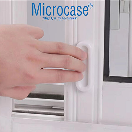 Microcase Plastik Sürgülü Kapı Çekmece Pencere  Sineklik  vb. için  Yapışkanlı  Kol Tutacağı - AL4757 SİYAH 4 Adet