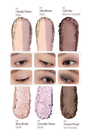 Göz Alıcı Renklerde, Yoğun Pigmentli Mini Far Paleti Clio Pro Eye Palette Mini (03 Blooming Mauve)
