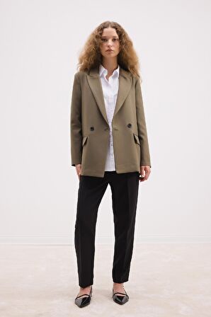 DeFacto Oversize Fit Ceket Yaka Blazer Ceket C2457AX24AUKH82