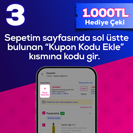 Pazarama Hediye Çeki 1000 TL