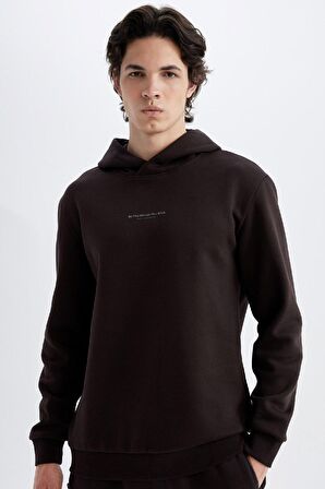 DeFacto Regular Fit Kapüşonlu Baskılı Sweatshirt C6131AX24AUBN337