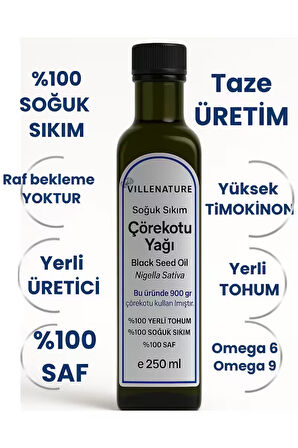 Soğuk Sıkım Çörekotu Yağı 250 ml ,haftalık Taze Üretim ,raf Beklemez
