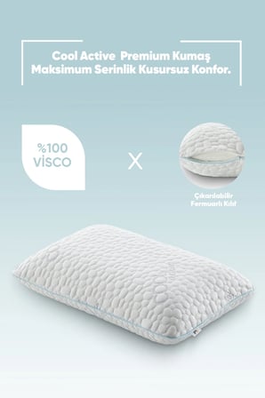Akıllı Soğuk COOL ACTIVE Kumaş - Tombul Visco Yastık Terleme ve Isı Önleyici [2 Adet] (Orta Yumuşak)