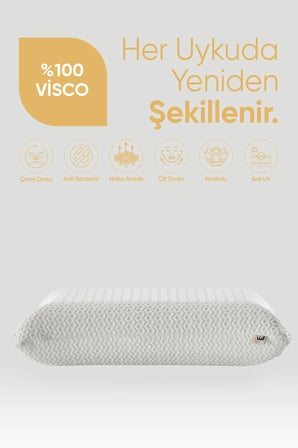 Rahat Uyku Yastığı - Air Comfort Cilt Dostu Anti UV Ortopedik Visko [2 Adet] (Orta Yumuşak)