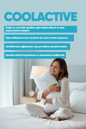 Cool Active tombul visko yastık ısı dengeleyici terleme önleyici konforlu yastık [ 2 Adet ]