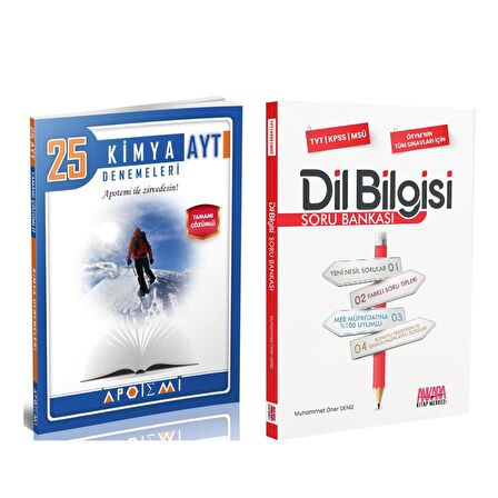 Apotemi AYT Kimya Deneme ve AKM Dil Bilgisi Soru Bankası Seti 2 Kitap