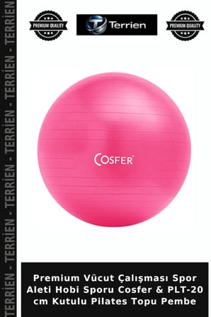 Premium Vücut Çalışması Spor Aleti Hobi Sporu Cosfer & PLT-20 cm Kutulu Pilates Topu Pembe