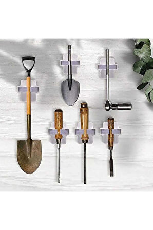 2 Adet Yapışkanlı Pratik Mop Temizlik Fırçası Temizlik Sopası Tutucu Süpürge Sopa Askısı