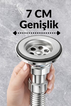 2Adet Premium Körüklü Evye Sifonu – Koku Yapmaz, Uzayabilen Esnek Gider Borusu (33-80 cm)