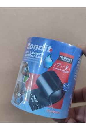 2 Adet SÜPER GÜÇLÜ 10 Cm X 1.5 Metre Siyah Suya Dayanıklı Su Geçirmez Sızdırmaz Izolasyon Bandı