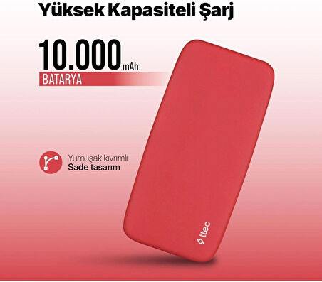 Ttec 2BB204GK1 ChargeUp 10.000 mAh Taşınabilir Şarj Aleti/Powerbank