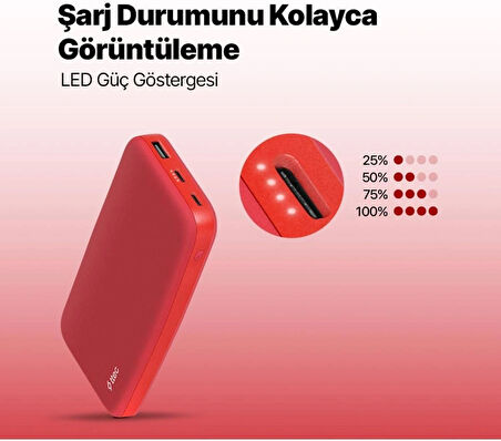 Ttec 2BB204GK1 ChargeUp 10.000 mAh Taşınabilir Şarj Aleti/Powerbank