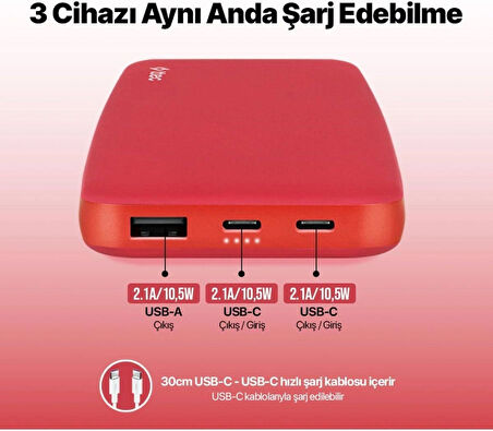Ttec 2BB204GK1 ChargeUp 10.000 mAh Taşınabilir Şarj Aleti/Powerbank