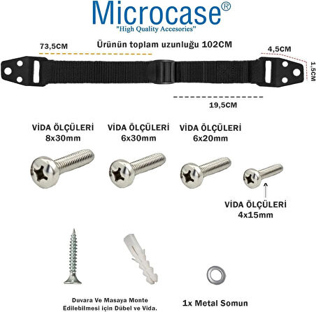 Microcase Vidalı Uzunluk Ayarlı Eşya Sabitleyici Aparat Düşmeyi Önleyici Deprem Mobilya Ve Çocuk Koruma - AL5264