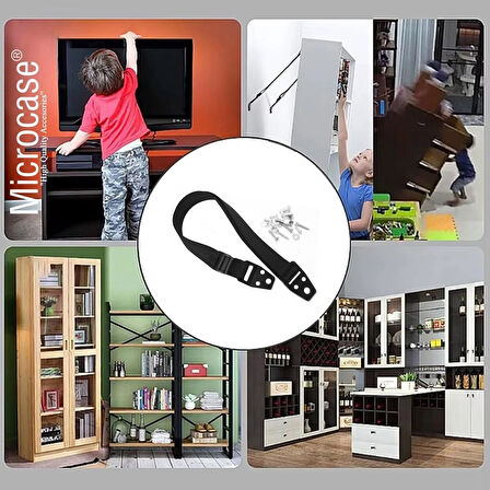 Microcase Vidalı Uzunluk Ayarlı Eşya Sabitleyici Aparat Düşmeyi Önleyici Deprem Mobilya Ve Çocuk Koruma - AL5264